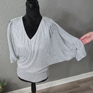Chaus Silver Dolman Sleeve Blouse